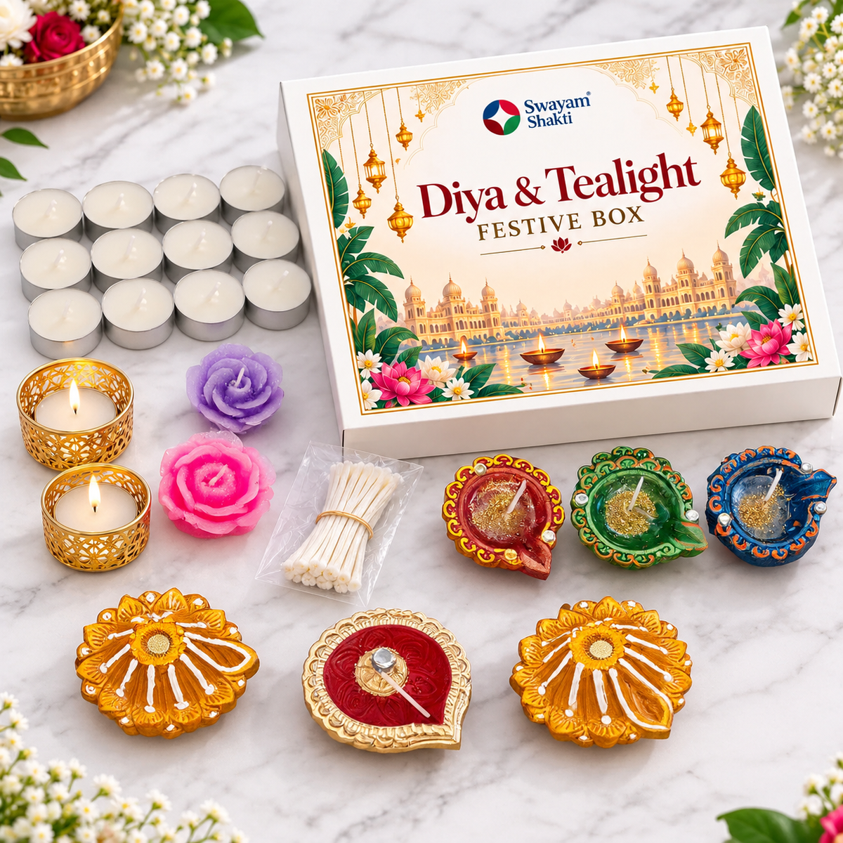 Diya & Tealight Festive Box