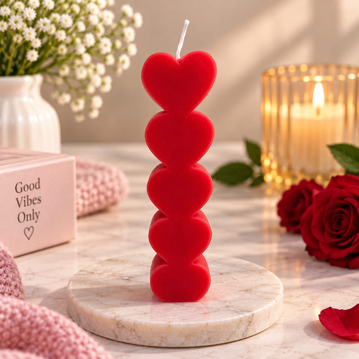 Five Heart Shaped Candle