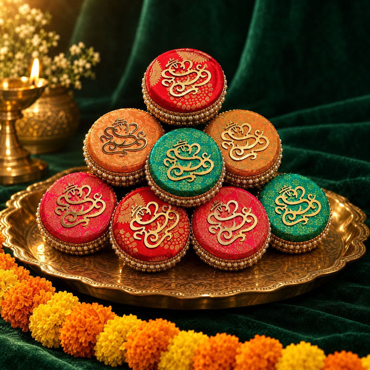 Decorated Steel Laddu Box
