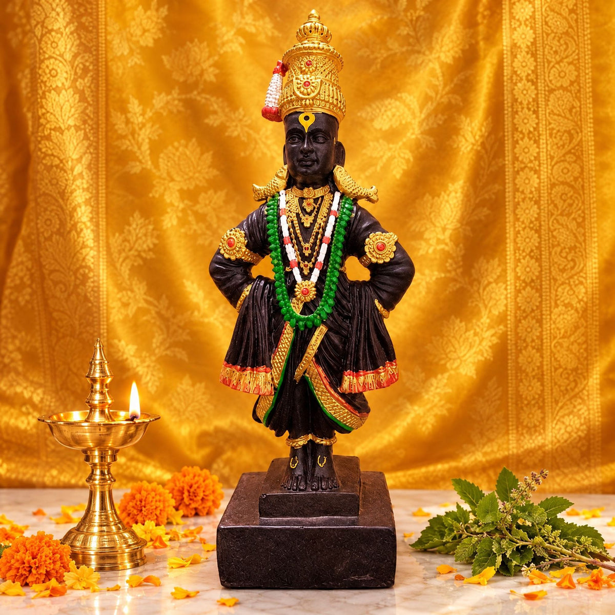 Single Vitthal With Colour Jewellery