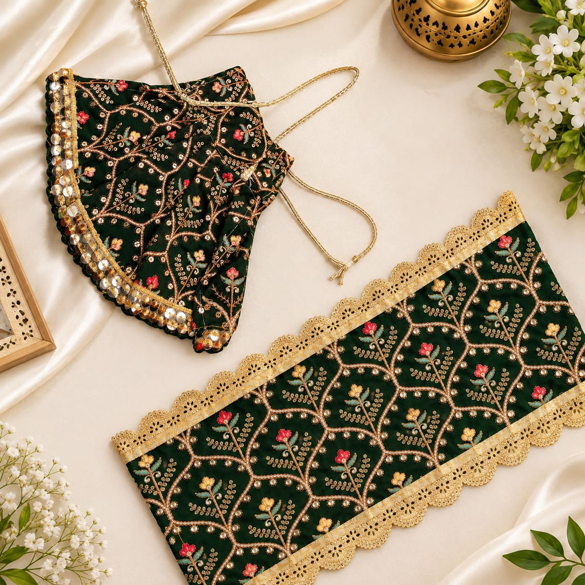 Golden Embroidered Mata Rani Poshak