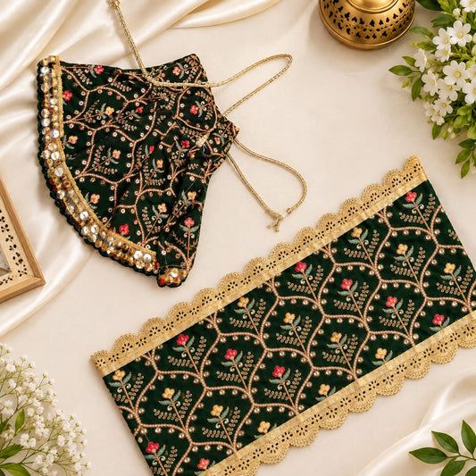 Golden Embroidered Mata Rani Poshak