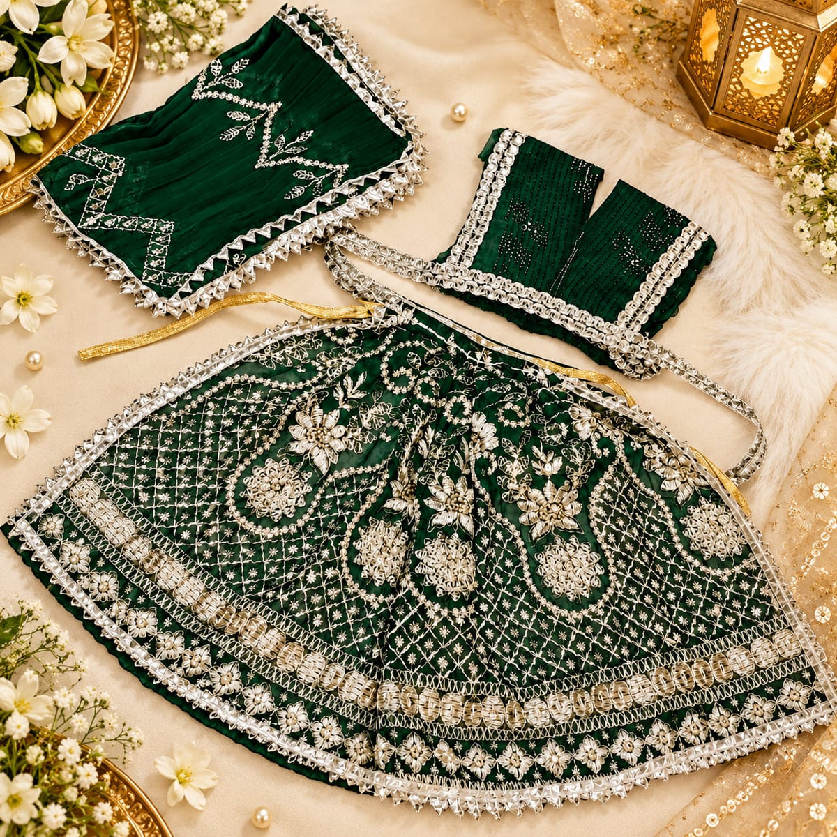 Green Lehnga Choli Poshak (Matarani)