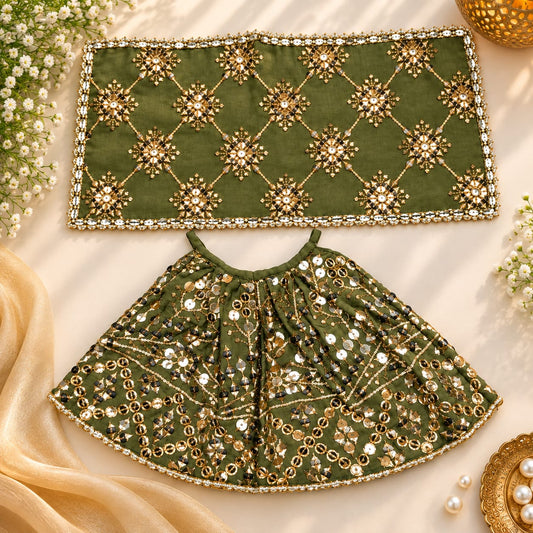 Olive Green Poshak Mata Rani