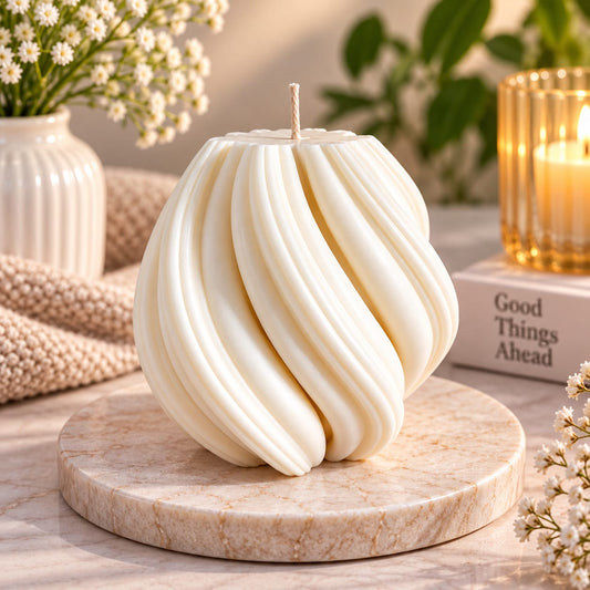 Swirl Pillar Candle